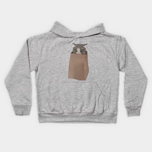 Cat in a bag Kids Hoodie